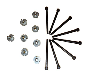 8pc Thick Baffle Speaker Mounting Bolts 10-24 x 2.5" Long Black Oxide  +Tee-Nuts - Picture 1 of 6
