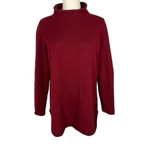 Suéter Eileen Fisher Cashmere cuello falso manga tronco borgoña para mujer mediano - Imagen 1 de 13