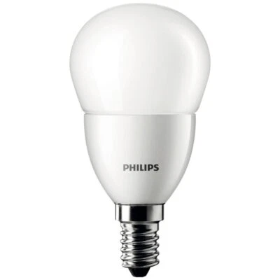 Philips 5.5W = 40W LED SES/E14 Opal Round Golf Ball, Warm White 2700K (non-di... - Image 1 of 4