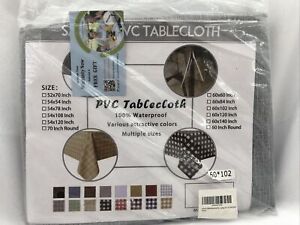 sancua 100% Waterproof Rectangle PVC Tablecloth - 60 X 102” Oil Proof Spill Gray