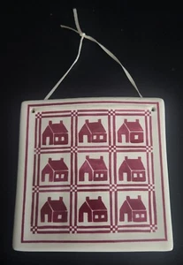 Keramik Quilt Ornament Schulhaus Feier der amerikanischen Quilts 1990 - Bild 1 von 4
