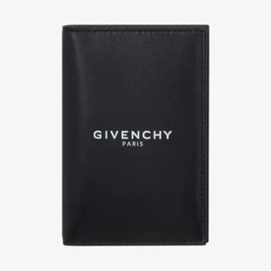 GIVENCHY Black Slim Bifold Italian Leather Card Case Wallet NWT - Picture 1 of 1