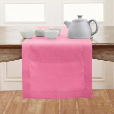 Corredor de mesa Solino Home de lino 14" x 36" para comedor y otoño dobladillo clásico Foto 1 de 4