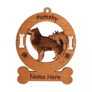 Pomsky Ornamento per Cani in Piedi Personalizzato con il Nome del Tuo Cane - Foto 1 di 2