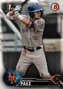 Bowman Draft 2016 #BD-115 - Michael Paez FBC - New York Mets 16-238 - Foto 1 di 2