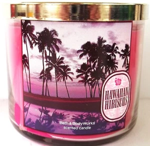 Bath Body Works HAWAIIAN HIBISCUS 3 Wick Candle, 14.5 oz.,  NEW - Picture 1 of 2