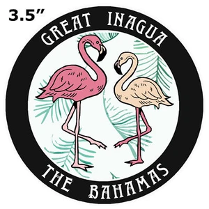 Two Flamingos Great Inagua, Bahamas Car Truck Window Bumper Sticker Decal - Picture 1 of 18