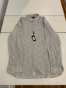 Camisa John Varvatos XL Blanco Rosas Floral Diseñador Rock N Roll Estrella EE. UU. Lujo - Imagen 1 de 8