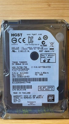 HGST HTS541075A9E680 0J34282 DA5972 750GB 2.5" SATA 678312-003 652012-001 - Image 1 of 2
