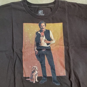 Starwars Disney HAN BURGUNDERROT T-Shirt Männer Frau Anchorman Will Ferrell Größe Large - Bild 1 von 4