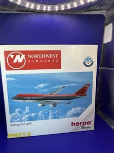 NIB Herpa 1:400 scale Northwest Airlines 747-400 diecast airplane **RARE** - Picture 1 of 8