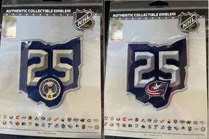 2025-2026 COLUMBUS BLUE JACKETS 25TH ANNIVERSARY TWO PATCH SET PRIMARY ALTERNATE - Picture 1 of 3