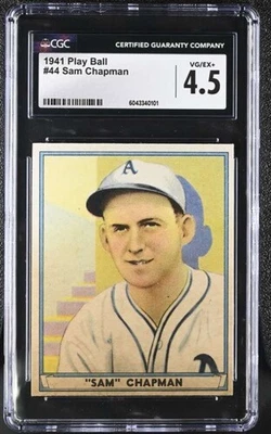 1941 PLAY BALL #44 SAM CHAPMAN CGC 4.5 VG/EX+ ATHLETICS 5911 - Image 1 of 2