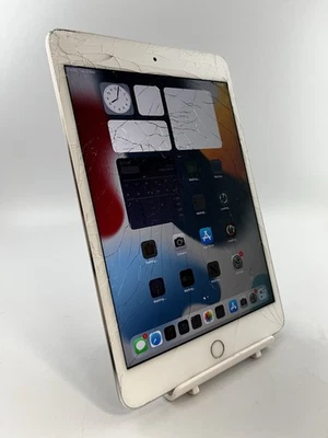 Apple iPad Mini 4 A1538 Silver WiFi 128GB 7.9" Retina iPadOS Tablet Cracked - Image 1 of 4