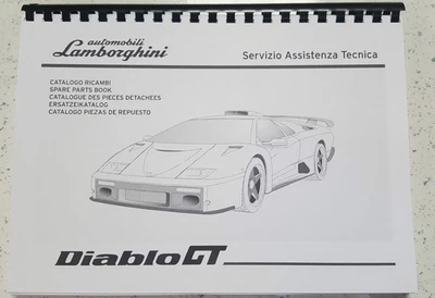 LAMBORGHINI DIABLO GT PARTS MANUAL 1999 ONWARDS REPRINTED - Image 1 of 2