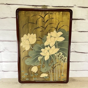 Asian Lotus Flower Painting On Wood Wall Art Hong Kong - Picture 1 of 20