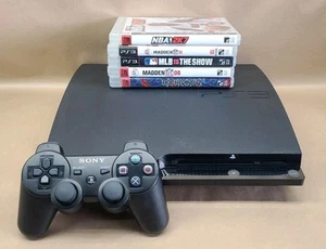 Sony PlayStation 3 Slim PS3 120GB Black CECH-2101A Gaming Console Bundle TESTED - Picture 1 of 11