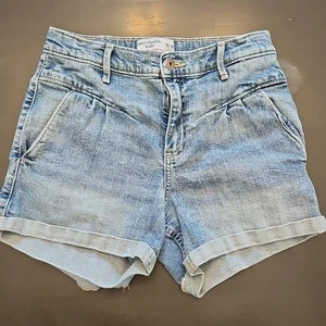 Abercrombie Kids tiro alto mini mamá corto denim azul 15/16 - Imagen 1 de 6