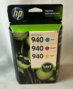 HP940 Tri-Color 3-Pack Ink Cartridge Genuine OEM New Exp 4/2014 OfficeJet Pro - Picture 1 of 2