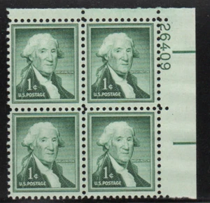 ALLY'S STAMPS US Plate Block Scott #1031 1c George Washington [4] MNH [STK] - Picture 1 of 1