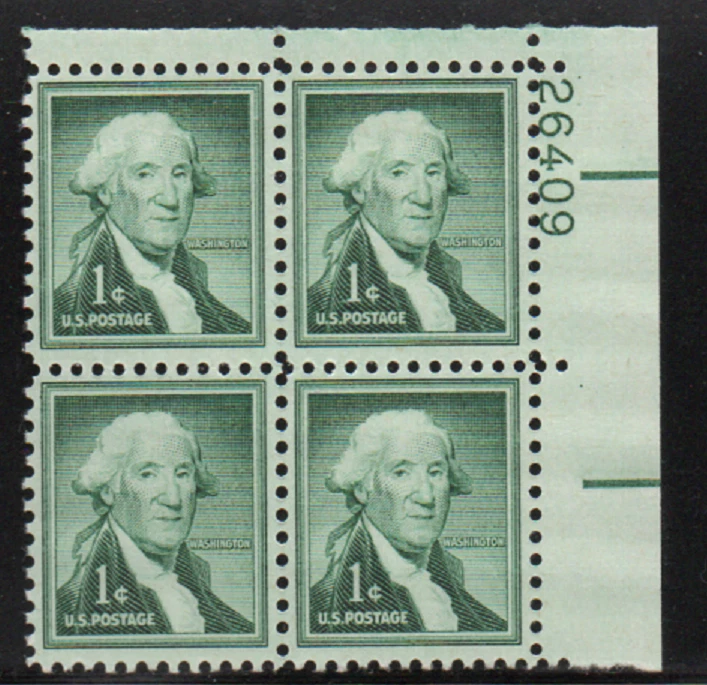 ALLY'S STAMPS US Plate Block Scott #1031 1c George Washington [4] MNH [STK] - Image 1 of 1
