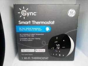 GE Lighting CYNC Smart Thermostat Black New - Picture 1 of 4