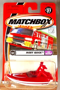 2001 Matchbox #21/75 Sun Chasers MOBY QUICK Boat Red-White - Picture 1 of 6
