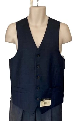LRL Ralph Lauren Chaleco Para Hombres 40L Traje Separa Lana Gris Azul Claro Cuadros Nuevo con Etiquetas Foto 1 de 4