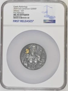 2024 Cameroon Athena Greek Mythology 2 oz Silver Coin NGC 70 FR - Picture 1 of 5
