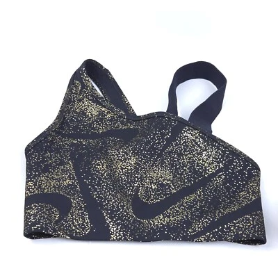 Nike Dri-Fit Womens Size XS Black Asymmetrical Medium-Impact Sports Bra $52 NWOT - Image 1 of 3