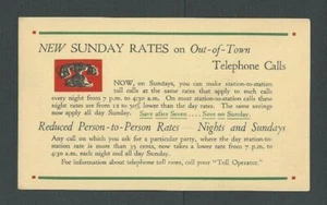 1936 New Telephone Rates Save On Calls After 7 & Save On Sunday - Picture 1 of 1