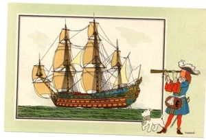 Chromo VOIR et SAVOIR. Marine série 7. N°53. VAISSEAU FRANÇAIS  Etat neuf - Imagen 1 de 1