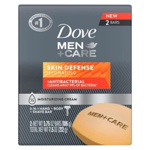 Colomba Uomo + Cura 3-N-1 Mano + Corpo + Barra da Rasatura Sapone Difesa Pelle 2 Barrette 3,75 Oz NUOVO - Foto 1 di 2