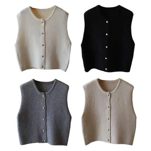 Classic Knit Sleeveless Vest for Women's Casual Style - Picture 1 of 29