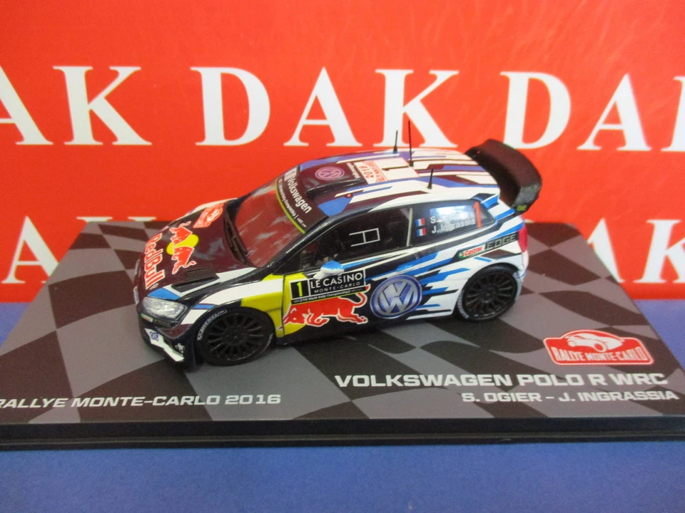 Die cast 1/43 Modellino Auto Volkswagen Polo R WRC Rally Monte Carlo 2016 Ogier - Immagine 1 di 4