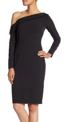 Vestido vaina para mujer Alexia Admor manga larga de un hombro negro talla M 6219 Foto 1 de 2