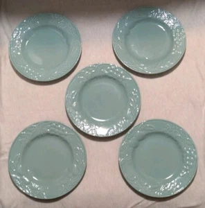5 Savoir Vivre Fruit Promenade Celadon Salad Plates 8 1/8" Discontinued EUC - Picture 1 of 9