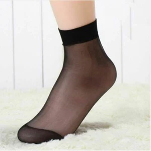3 Pairs Ankle Socks High Sexy Simple Ultra-Thin Short Nylon Stockings Anklets UK - Picture 1 of 7