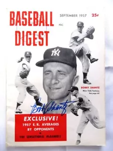 Bobby Shantz Signed Autograph Magazine Baseball Digest 1957 Yankees JSA AG71934 - Picture 1 of 4