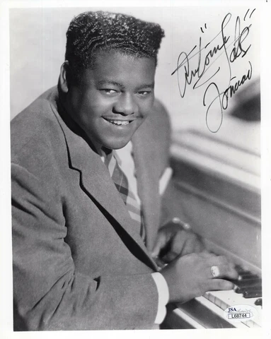 FATS DOMINO HAND SIGNED 8x10 PHOTO      SIGNED FULL NAME     VERY RARE       JSA Cover