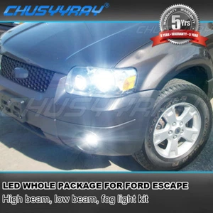 For Ford Escape 2005-2006 6000K 6X LED Headlight High Low + Fog Light Bulbs Kit - Picture 1 of 12