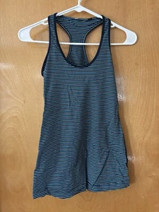 Marineblau gestreift Damen Lululemon Tank Top Ungröße Brustumfang 24" - Bild 1 von 2