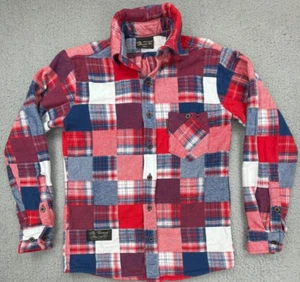 Camisa Vermont Flannel Company Para Hombre Pequeña Roja Blanca Azul Parche Trabajo Manga Larga - Imagen 1 de 19