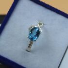 Swiss Blue Topaz Ring 925 Sterling Silver Ring Blue Gemstone Handmade Ring