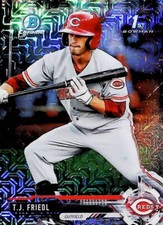 2017 Bowman Chrome Mojo Refractor BCP71 T.J. Friedl Rookie Card Cincinnati Reds