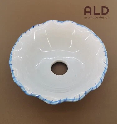 Ricambio lampadario lampada lume applique piatto in ceramica decorata boccia e14 - Immagine 1 di 4