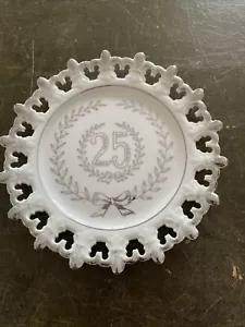 Vtg. Japan Ucagco 25th Anniversary/Birthday Plate with Orginal Label On Back. - Picture 1 of 3