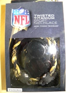 NEW ORLEANS SAINTS TWISTED TWISTED ROPE NECKLACE 21" BY EAGLE WINGS NEW - Bild 1 von 3