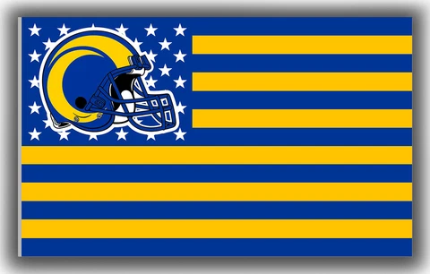Los Angeles Rams Football Star&Strip Fan Flag 90x150cm 3x5ft Blue&Yellow banner Cover