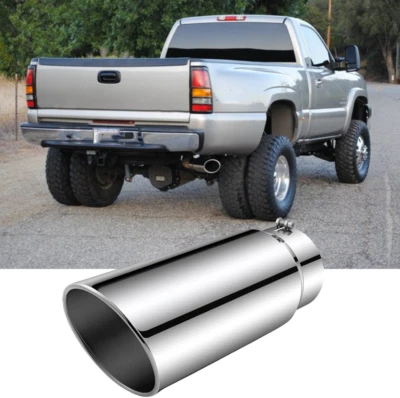 Punta de escape de acero inoxidable para Chevrolet Silverado 1500 2500 5" entradas 6" salidas 15" L Foto 1 de 4